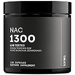 Toniiq 1300mg NAC - 2 Month Supply - Min. 98%+ Tested Purity - Ultra High Strength Bioavailable NAC Cysteine Supplement - 120 Vegetarian N Acetyl Cysteine Capsules -Lab Tested TQ