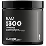 Toniiq 1300mg NAC - 2 Month Supply - Min. 98%+ Tested Purity - Ultra High Strength Bioavailable NAC Cysteine Supplement - 120 Vegetarian N Acetyl Cysteine Capsules -Lab Tested TQ