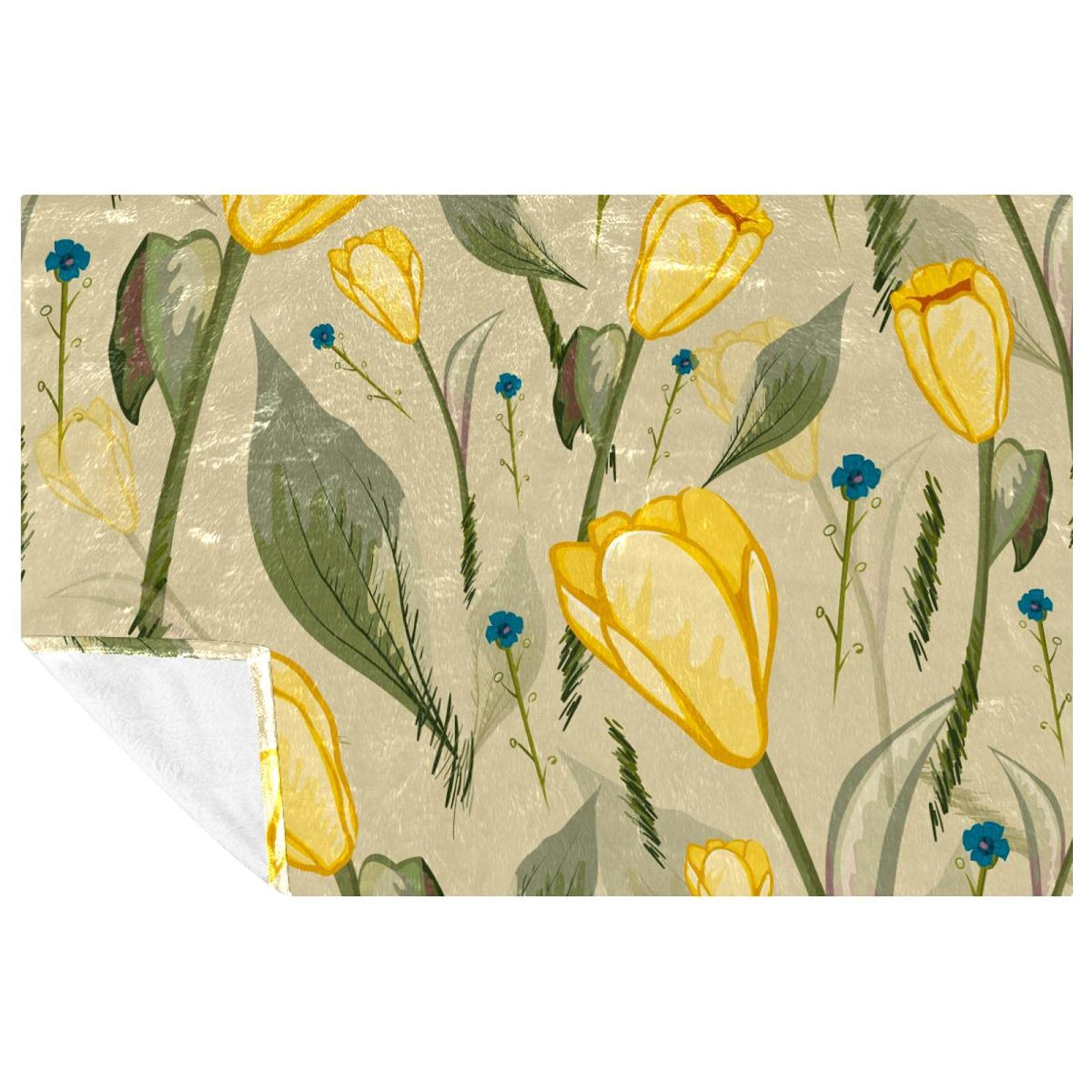 Couverture douce et chaude à motif tulipes isolation thermique optimale