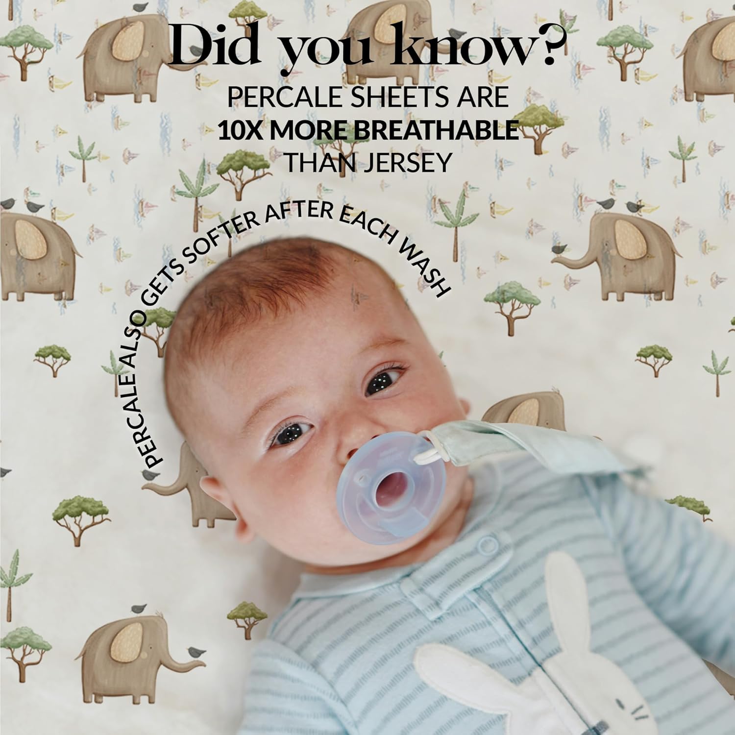 100% Organic Cotton Bassinet Sheets 3 Pack - (33 x 20 Inches) Baby Delight - GOTS Certified, Soft Breathable Percale Weave, Universal Fits Standard Oval & Rectangular Mattress - for Boys & Girls