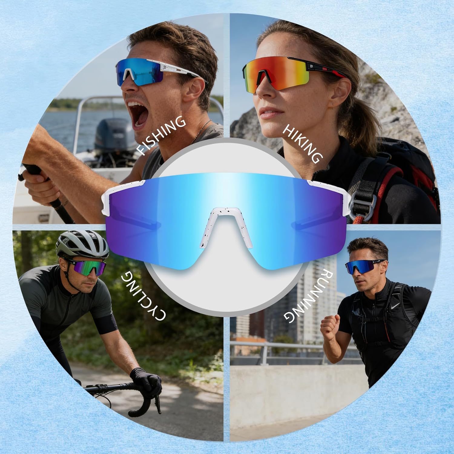 DUCO Baseball Sunglasses Polarized Cycling Glasses for Women Men UV400 Protection Sports Running Shades Softball Golf DC0069