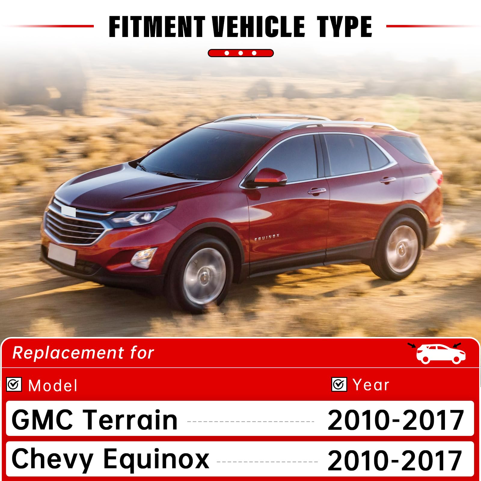 Juego de 3 escobillas limpiaparabrisas delanteras delanteras y traseras para Chevrolet Chevy Equinox GMC Terrain 2010 – 2017