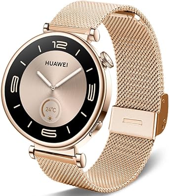 DEALELE Bands Compatible with Samsung Galaxy Watch 7/6 / 5/4 40mm / 44mm / Huawei Watch GT5 Pro 42mm / GT5 / GT4 41mm / Garmin Venu 3S, 18mm 20mm Stainless steel Milanese Mesh Strap for Women Men