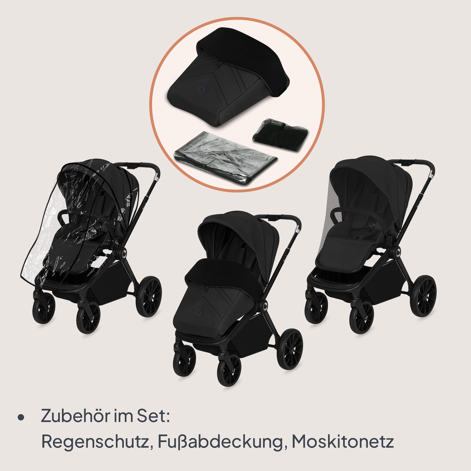 LIONELO MIKA PLUS 3-in-1 Buggy 0-48 Monate bis 22 kg Babywagen Kindersitz Babytrage 360° Räder