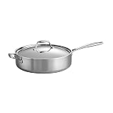 Tramontina Signature Tri-Ply Clad Stainless Steel 6-Quart Saute Pan | Induction-Ready Cooking Pan, Dishwasher-Safe, NSF-Certified, Made in Brazil SAUTE PAN 6-Quart