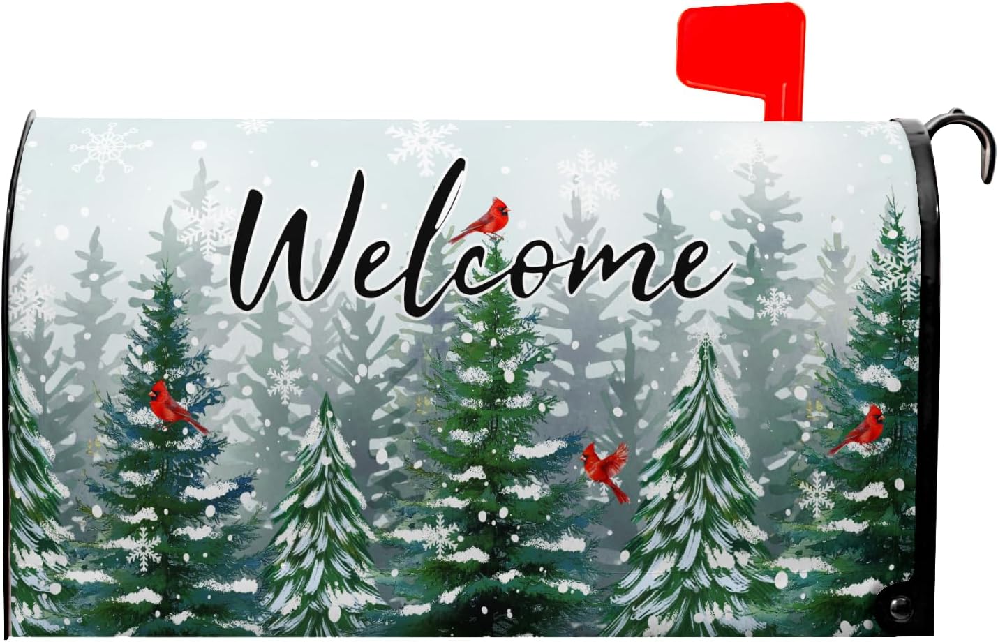 Winter Mailbox Covers Magnetic Winter Mailbox Cover Magnetic Welcome Cardinal Mailbox Covers Magnetic Standard Size 21x18 Inches Post Wraps for Home Garden Yard Outdoor Decor