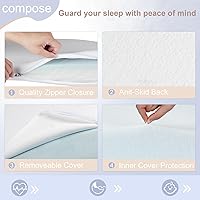 Vista 4 de Almohadilla de colchón para moisés de bebé NeoBorn, de 61 cm x 52.8 cm, colchón de espuma de memoria con gel de confort de doble cara con funda