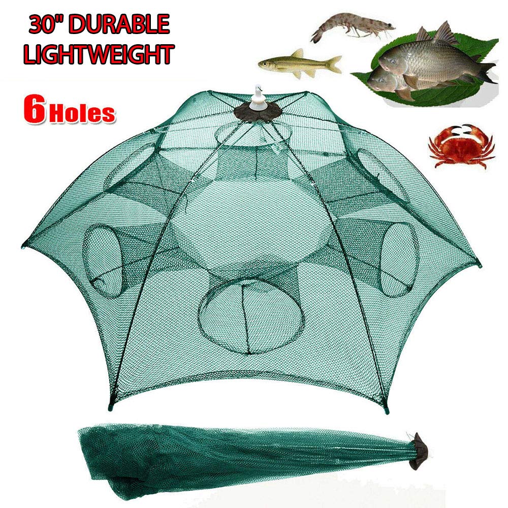 Buy 30" Durable Lightweight Fishing Bait Trap Crab Net Crawdad Shrimp