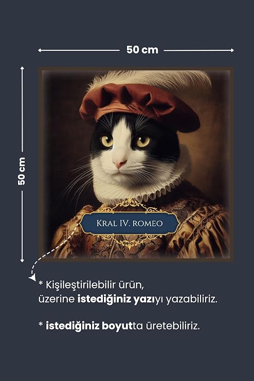 Pi Papers İki Renkli Kedi Poster, Statik Kağıt Premium Baskı Poster, Siyah Beyaz Kedi, Yapay Zeka Tasarım