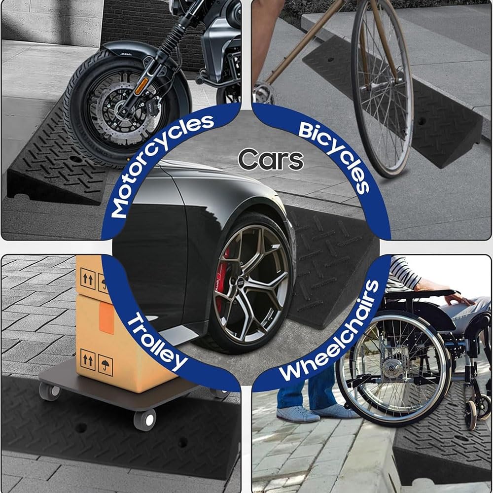 Rampas para Silla De Ruedas 3-13 Cm De Alto Rampas De Umbral De Goma