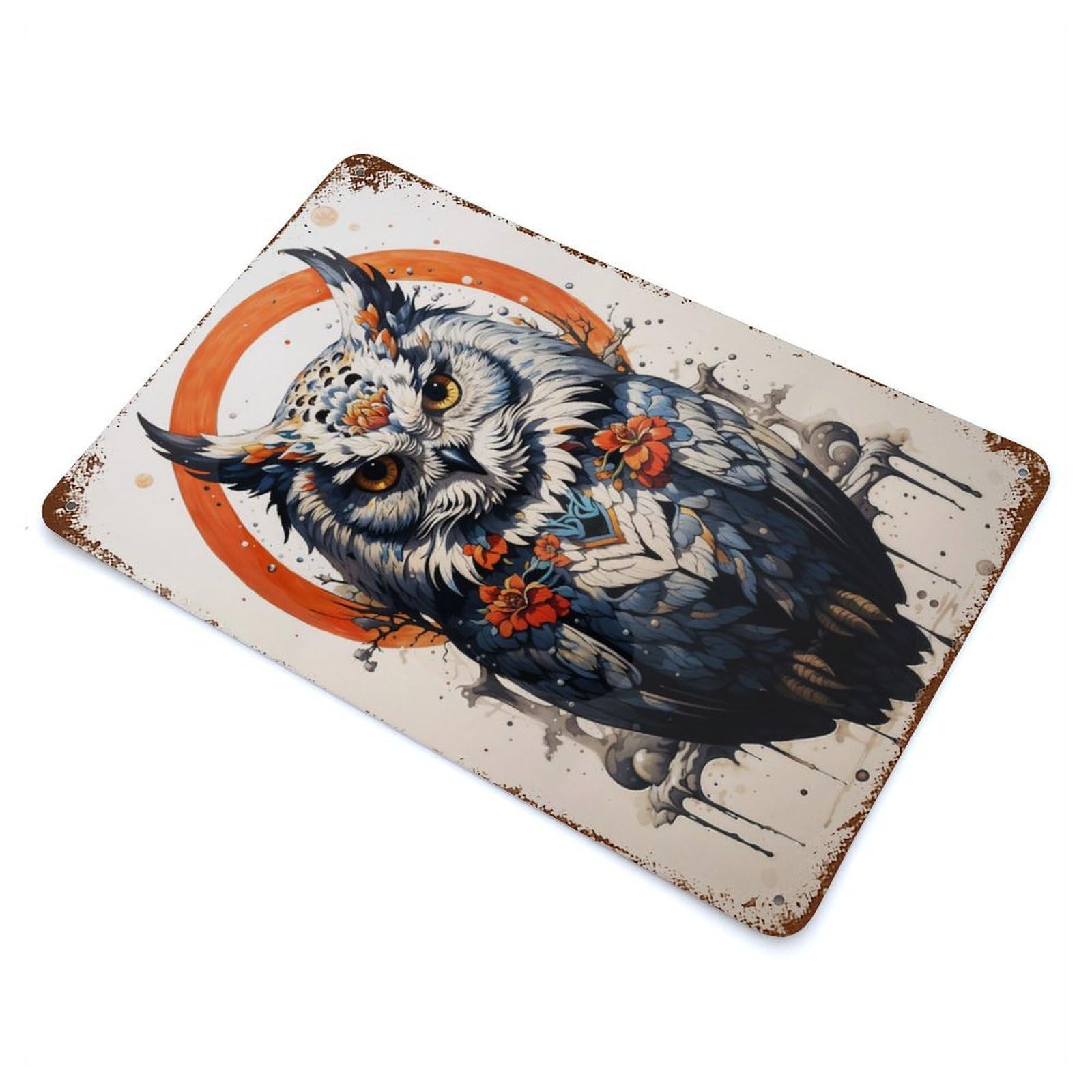Garage Style Lunar Oracle Vintage Rust Metal Sign 11.8"x7.9", Industrial Home Decor for Bar And Workshop