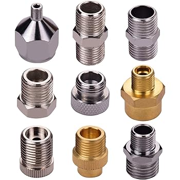 9pcs Airbrush Adapter Kit Badger Multi-Size Fitting Connector Set for Compressor