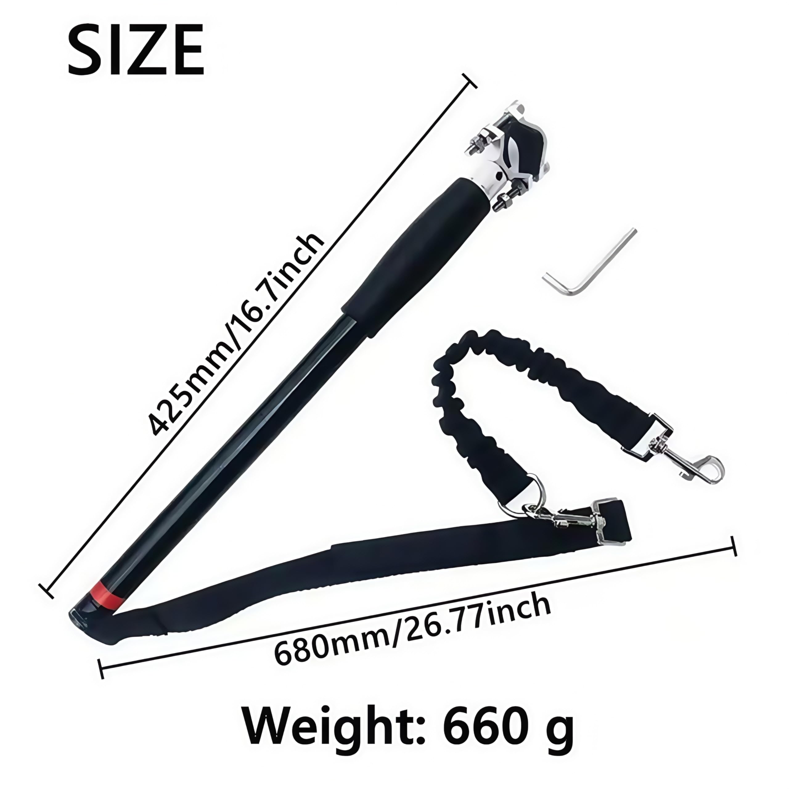 Correa de Bicicleta para Perro, Bicicleta para Perros Manos Libres, Instalación Fácil de Quitar, Correa de Perro Segura para Ciclismo al Aire Libre, para Ejercicio, Entrenamiento y Correr 42.5CM