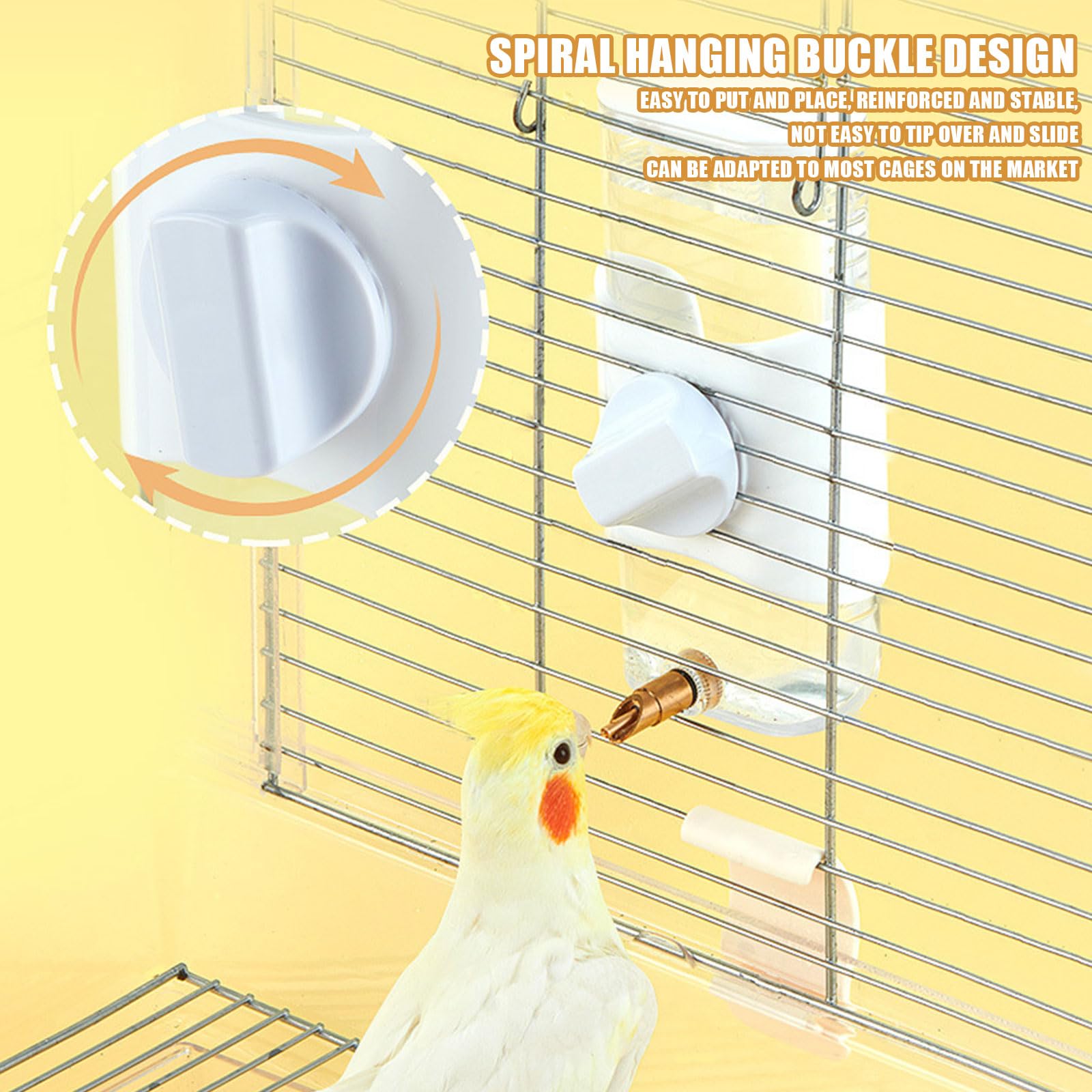 Automatic 280ML Water Dispenser and Feeder Bowl Bottle - Cage Accessories for Parrot Budgie, Lovebirds, Cockatiel, Parakeet - Image 4