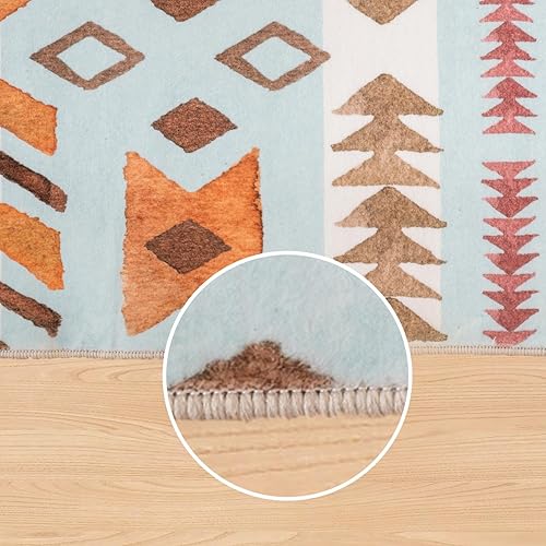 Miniatura 5 de Alfombra bohemia, lavable de 6 x 9 pies, alfombra cómoda y suave, antideslizante, alfombras esponjosas para dormitorio, sala de estar, comedor,