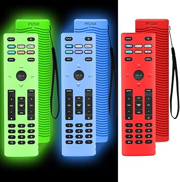 [3 Pack] Case for Vizio XRT136 Remote Control, Smart TV Remote Cover With Lanyard Shockproof/Anti-Slip/Lightweight - Glow Skin Sleeve
