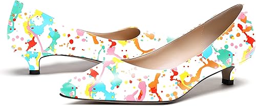 Miniatura 6 de WAYDERNS Zapatos de tacón bajo mate para mujer, con puntera puntiaguda, 1.5 pulgadas