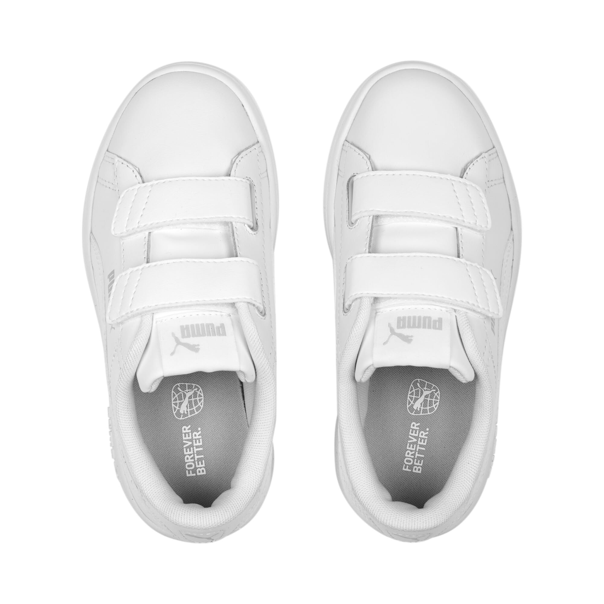 PUMA Unisex Kids Smash 3.0 L V Ps Baskets, Puma White Cool Light Gray, 29 EU