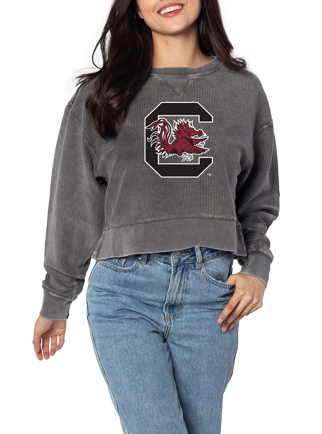 chicka-d NCAA womens Corded Boxy Pullover