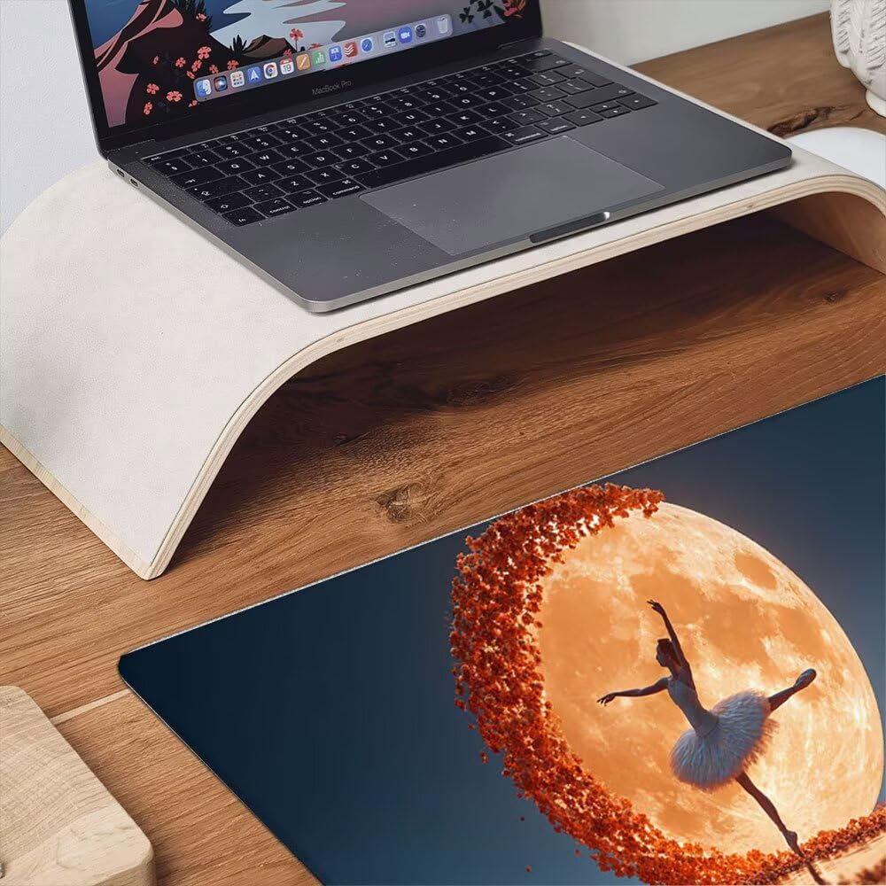 Podkładka pod mysz dla graczy, 1600x800mm XXL podkładka pod mysz do gier duża, zmywalna klawiatura biurowa mata antypoślizgowa gumowa wodoodporna, szyte krawędzie, gracz komputer PC, balet kwiaty xR5