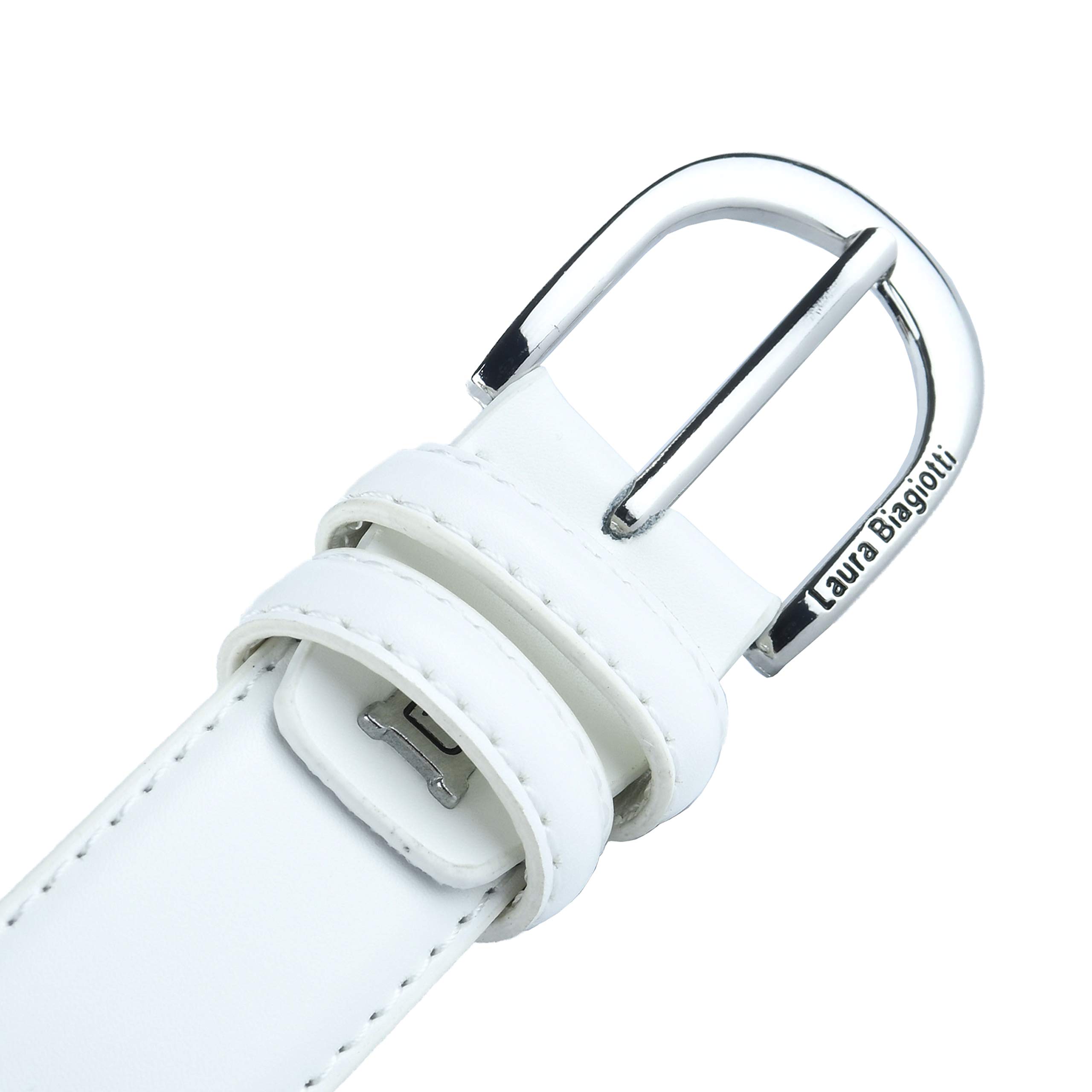 Biagiotti Ceinture Femme Fine en Cuir Véritable, Ajustable avec Boîte