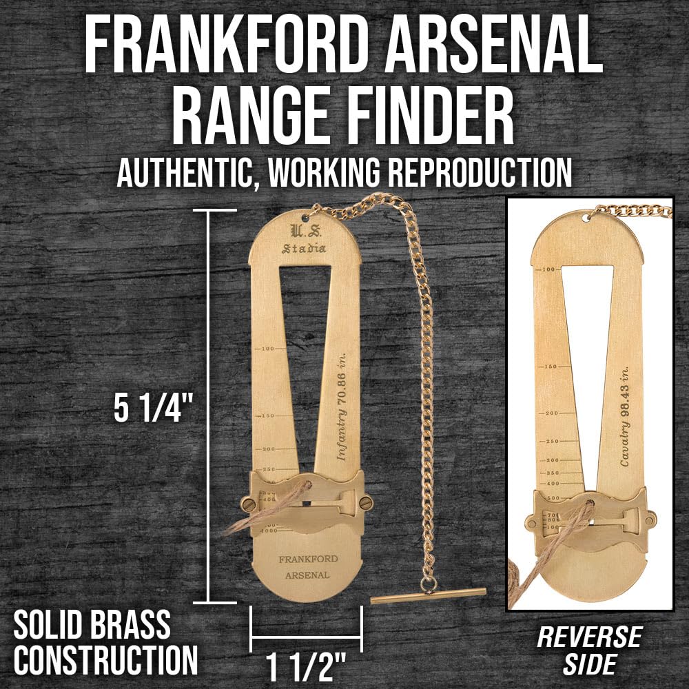 K Exclusive Range Finder | Authentic Brass Construction | Twine String | Button Hole Chain and Toggle | Classic Reproduction | 5 1/4