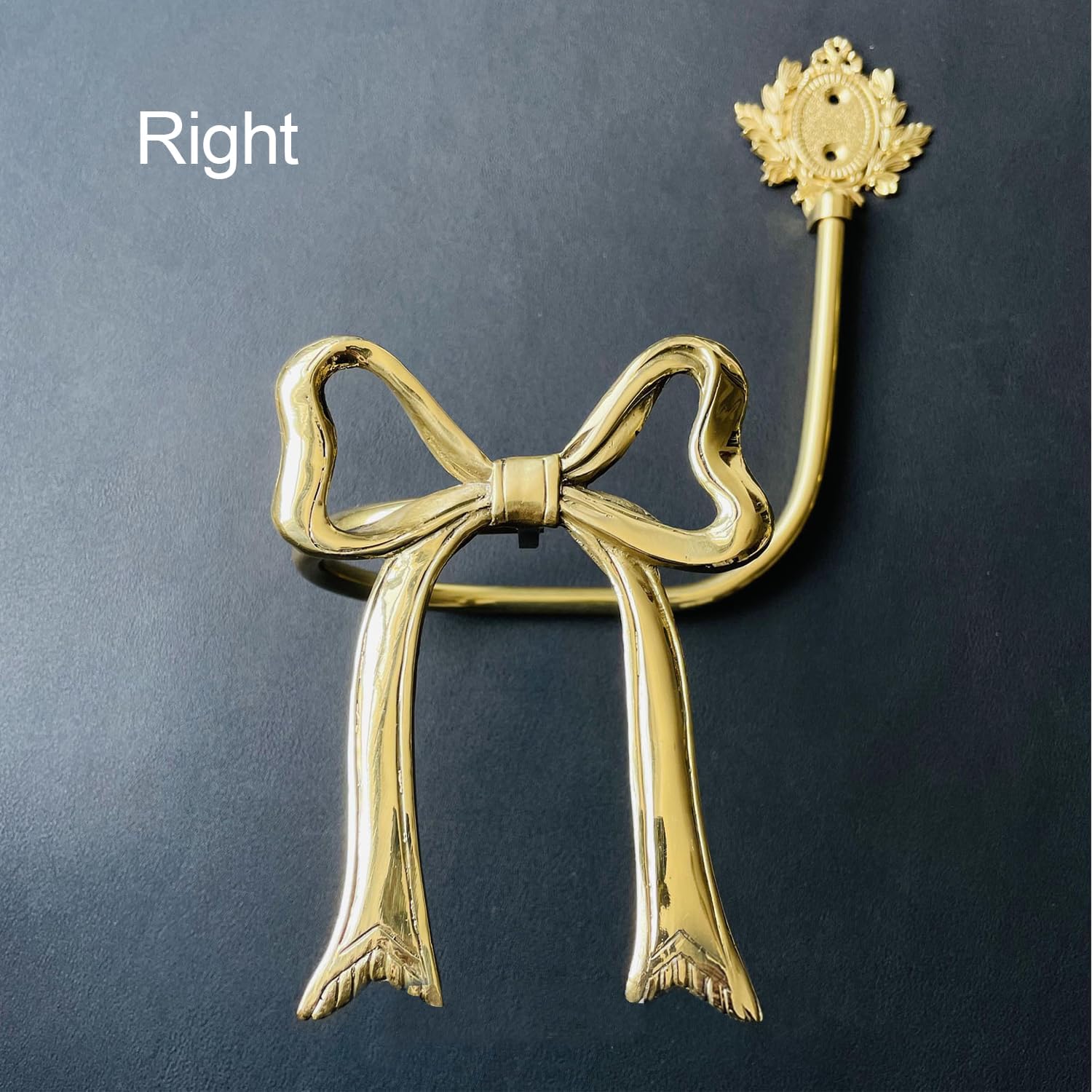 Gold Bow Curtain Tiebacks,Brass Curtain Holdbacks Set of 2,Wall Curtain Tiebacks for Drapes,Decorative Curtain Hook Holders for Girls Room, Living Room (Bow-1)