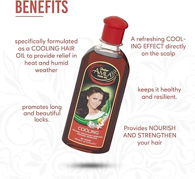 Dabur Amla Cooling Hair Oil - 200ml | For Long and Beautiful Locks | With Goodness Of Real Amla | Helps In Nourishing, Strengthening, Cooling Hair