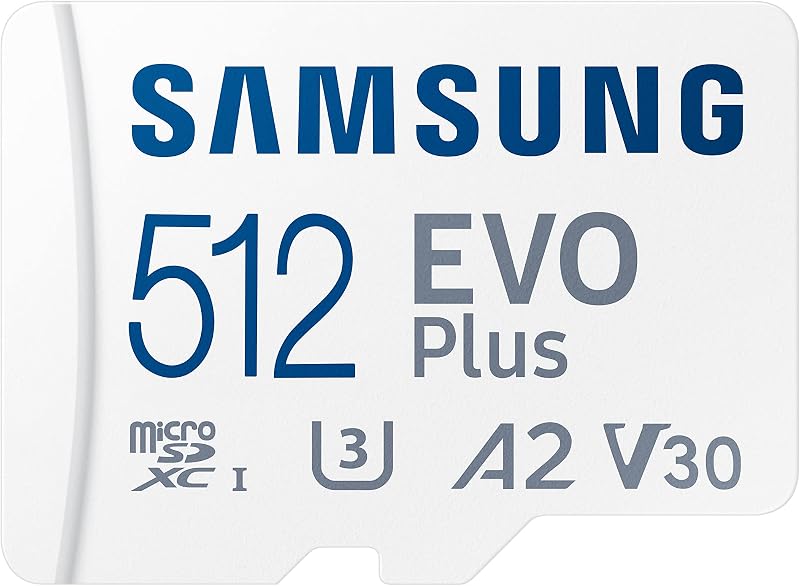 SAMSUNG EVO Plus con adaptador SD 512GB Micro SDXC, hasta 130MB/s, almacenamiento ampliado para dispositivos de juegos, tabletas Android y teléfonos inteligentes, tarjeta de memoria, MB-MC512KA/AM, 2021 | Almacenamiento ampliado para dispositivos de juegos, tabletas Android y teléfonos inteligentes, tarjeta de memoria microSD (MB-MC512KA/AM)