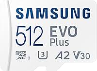 SAMSUNG EVO Plus com adaptador SD de 512 GB Micro SDXC, até 130 MB/s, armazenamento expandido para dispositivos de jogos, tablets e smartphones Android, cartão de memória, MB-MC512KA/AM, 2021