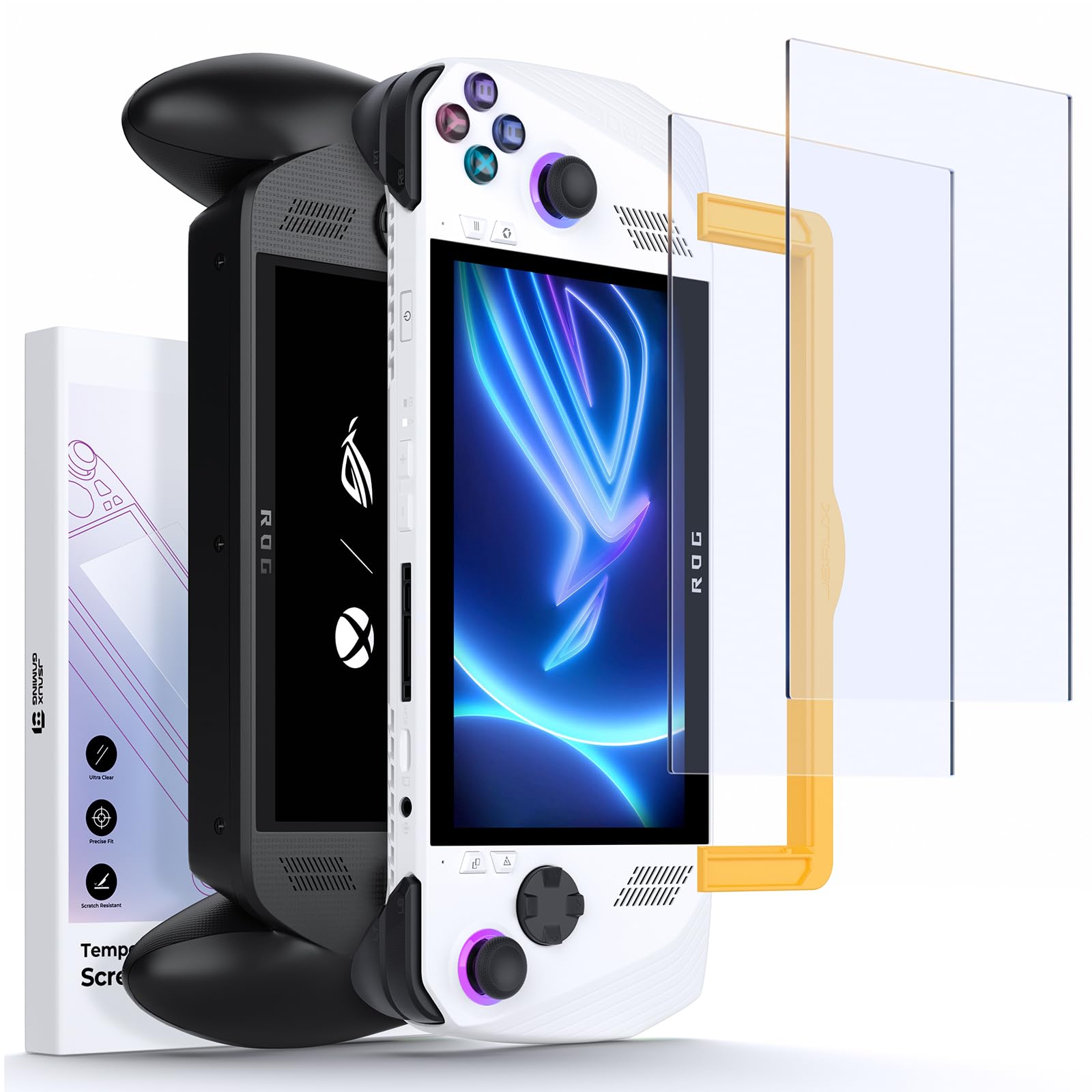 Anti-Glare Screen Protector for ROG Xbox Ally/ROG Xbox Ally X (2025) / ROG Ally 2-Pack, Matte 9H Hardness Tempered Glass with Guide Frame, 7" Anti-Scratch Screen Protector for ASUS ROG Ally X | Anti Glare, 9H Hardness, Tempered Glass, with Guiding Frame, 7 inch, Anti-Scratch