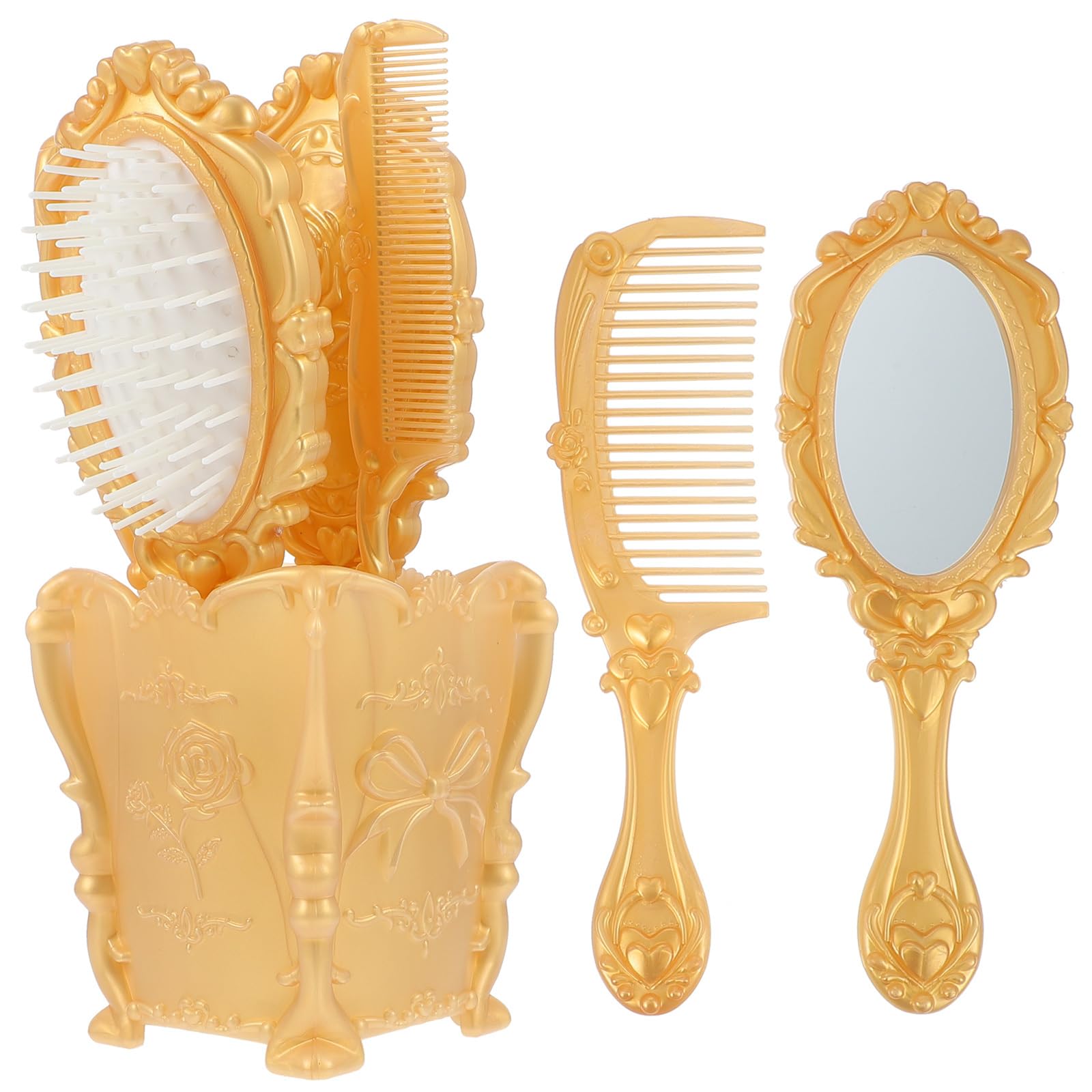 Butterscotch Bakelite Catalin Prophylactic Complexion Brush Comb Vanity Dresser Vintage Shaving Brush Butterscotch Bakelite and Badger Hair  main image 4