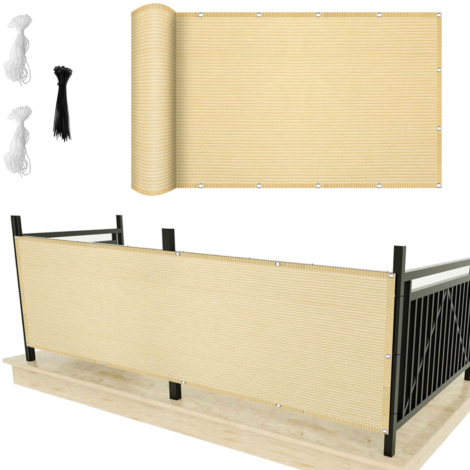 Żagiel Przeciwsłoneczny Prostokątny 220 x 525 cm Oddychający, Filtr UV 90% Markiza Przeciwsłoneczna Parasol Tarasowy Z Darmową Liną, Wytrzymałe Na Zewnątrz, Do Ogrodu, Kolor kremowy