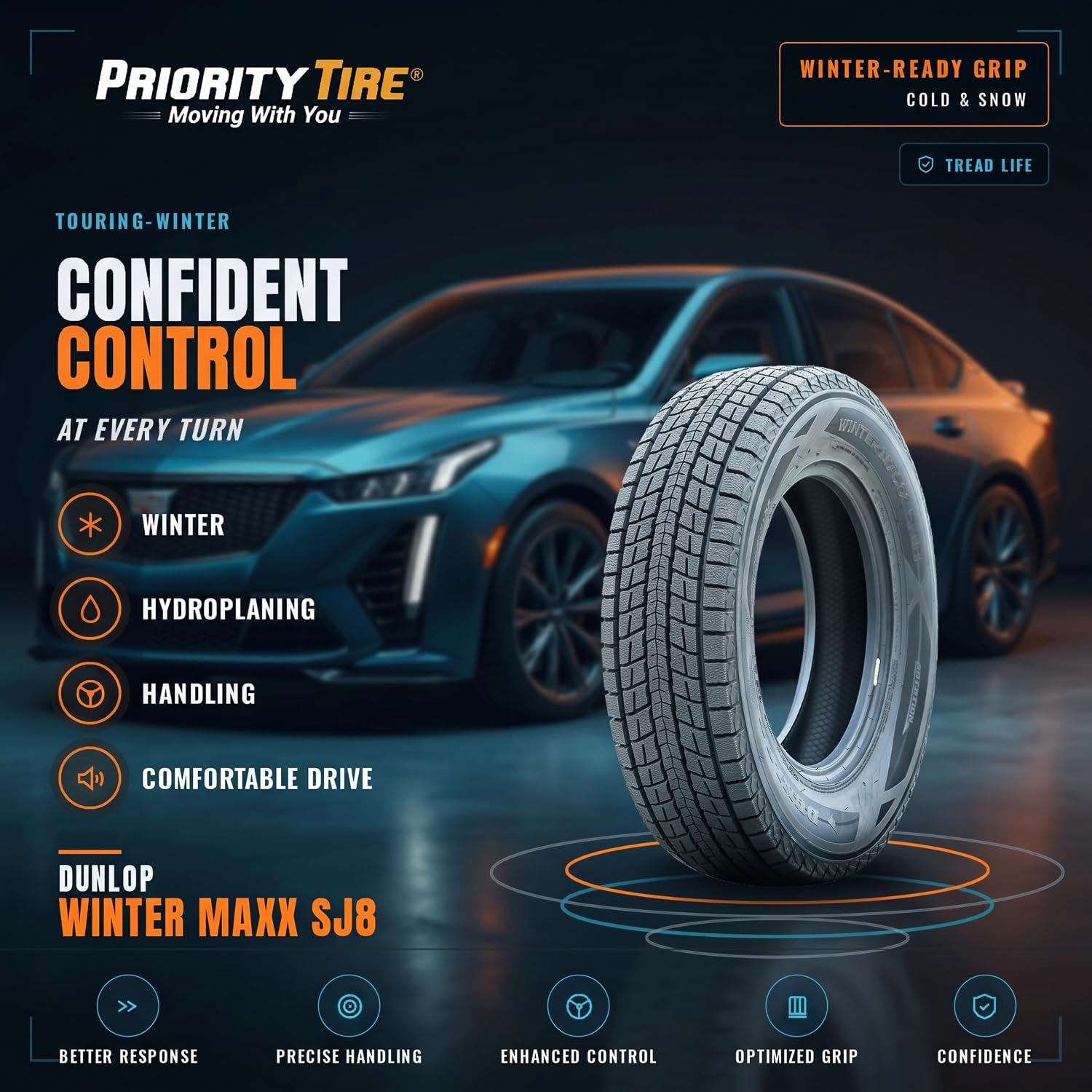 Amazon.com: Dunlop Winter Maxx SJ8 225/65R17 102R : Automotive