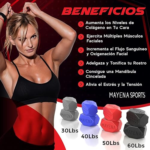 Miniatura 4 de Mayena - Ejercitador de mandíbula para hombres y mujeres  4 niveles de resistencia (8 piezas) tabletas de silicona para ejercitar la mandíbula