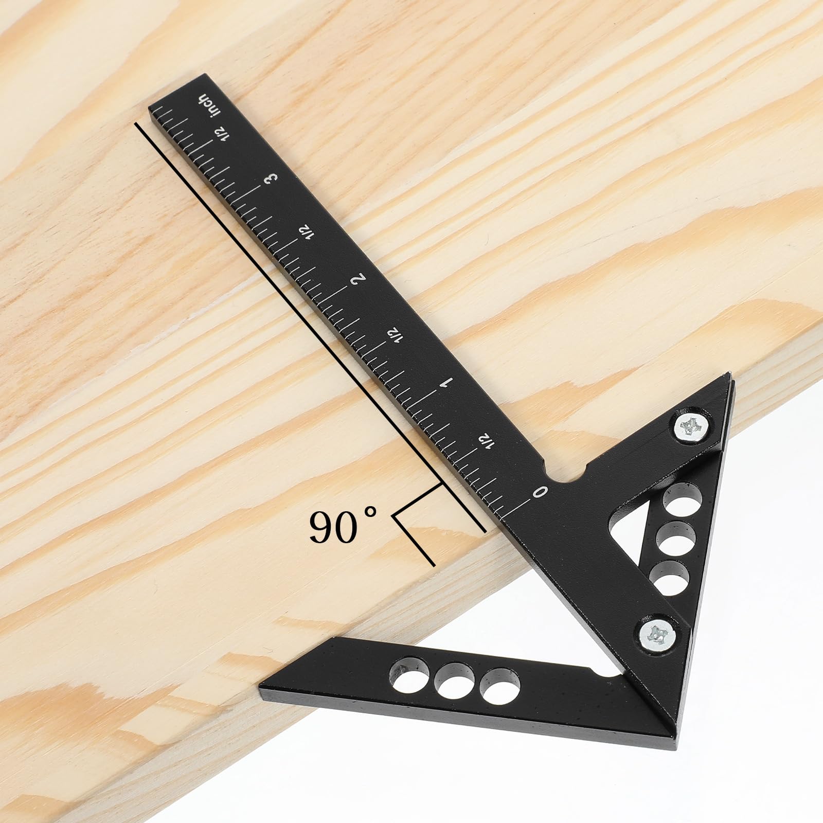 Outil de recherche de centre en aluminium 45/90 degrés pour le travail du bois - Outil de mesure multifonction pour le travail du bois