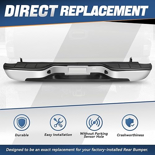 Miniatura 6 de Auto Dynasty Conjunto de parachoques trasero compatible con Chevy Silverado GMC Sierra 1500 2500 2500 1999-2006, 2007 1500 Classic