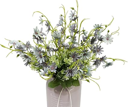 Artificial Wildflowers Silk Daisy with Stems, Fake Daisies Bouquet, Faux Plants Greenery for Wedding, Party, Home, Office, Centerpieces Decorations, 6pcs Light Green, 6pcs