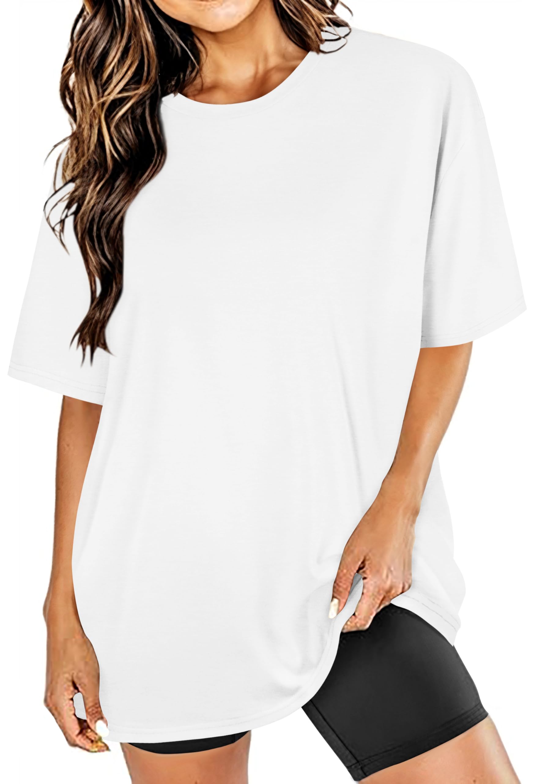 CHICALLURE Oversized Tshirt Womens Basic Graphic Tees Loose Crewneck Short Sleeve Casual Tops