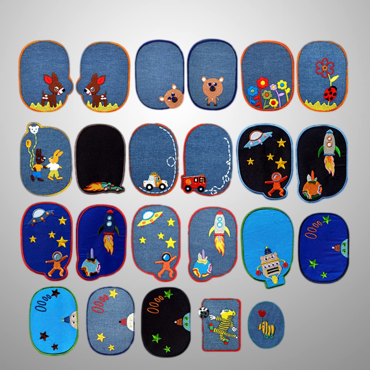 46pezzi Toppe Adesive Ricamate Per Abbigliamento e Patch Per Jeans Giubbotti e Borse Facile Applicazione Termoadesiva Decorazioni Per e Adulti