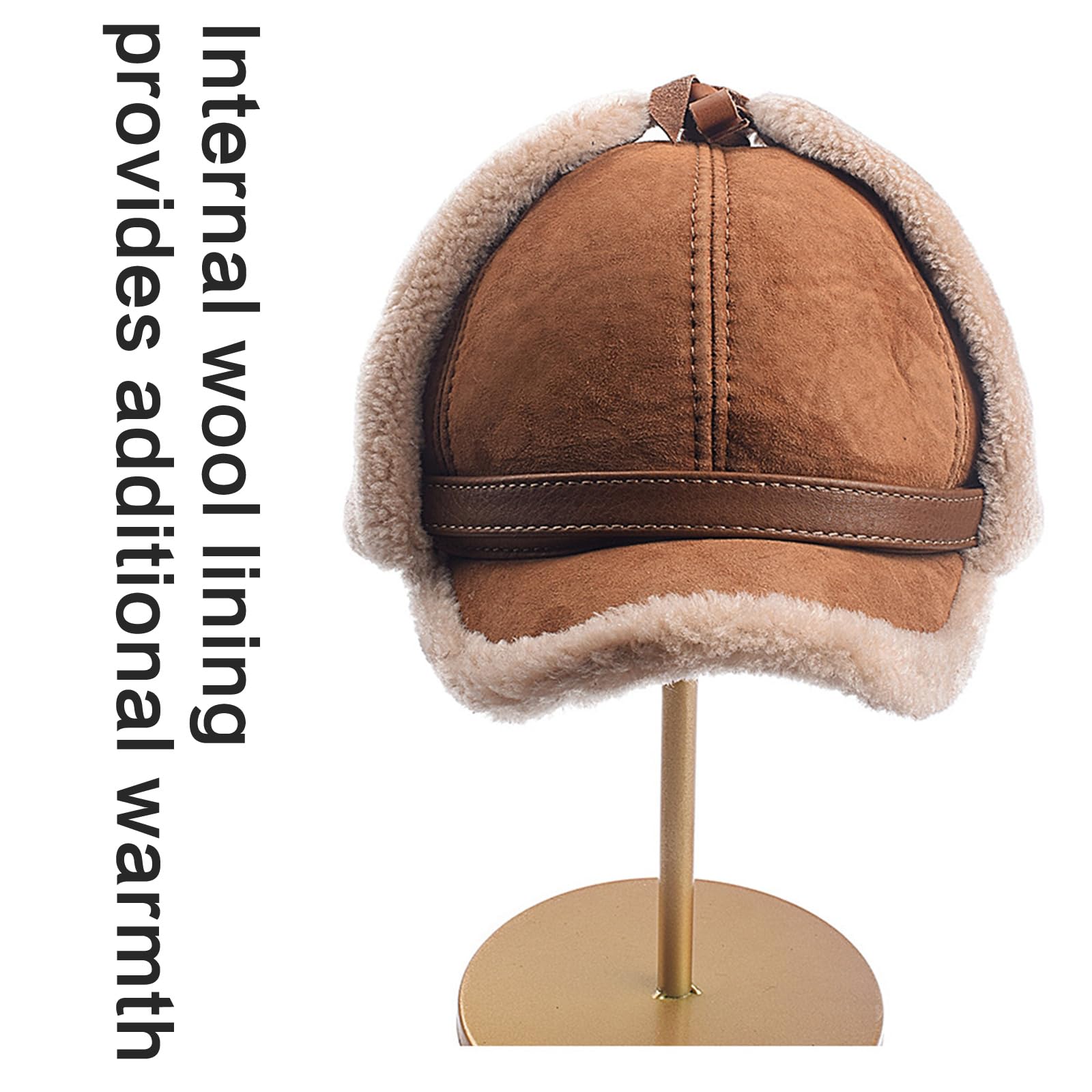 Gorro con solapa para las orejas, para deportes al aire libre, gorras, calavera, resistente al viento, senderismo, esquí, gorras, gorras, gorras, lana de oveja gruesa