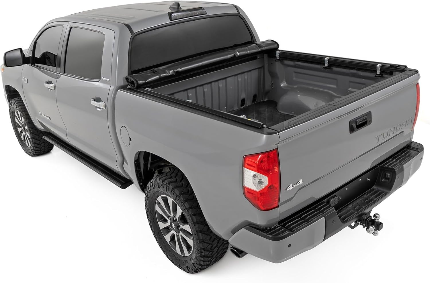 Rough Country Soft Roll-Up Truck Bed Cover for Toyota Tundra (2007-2021) - Fits 5'7 Bed, Weather-Resistant Tonneau Bed Cover