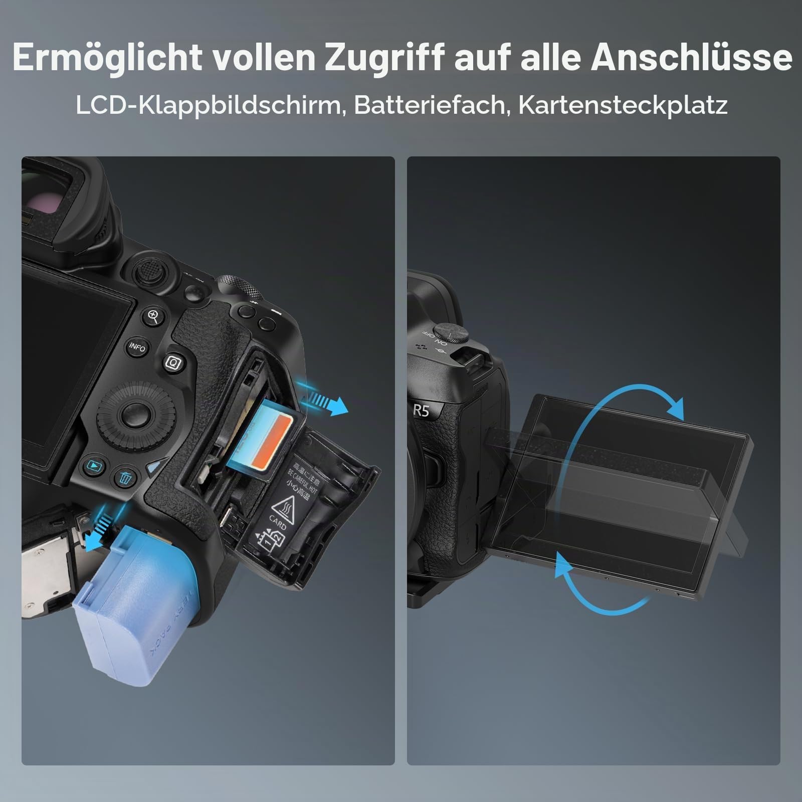 SMALLRIG R6 Rotatable Collar Mount um 90° drehbare Halterung für Canon R5 / R6 / Mark IIR Kamera, horizontale und vertikale Halterung für AR ca-Typ und MFT RC2