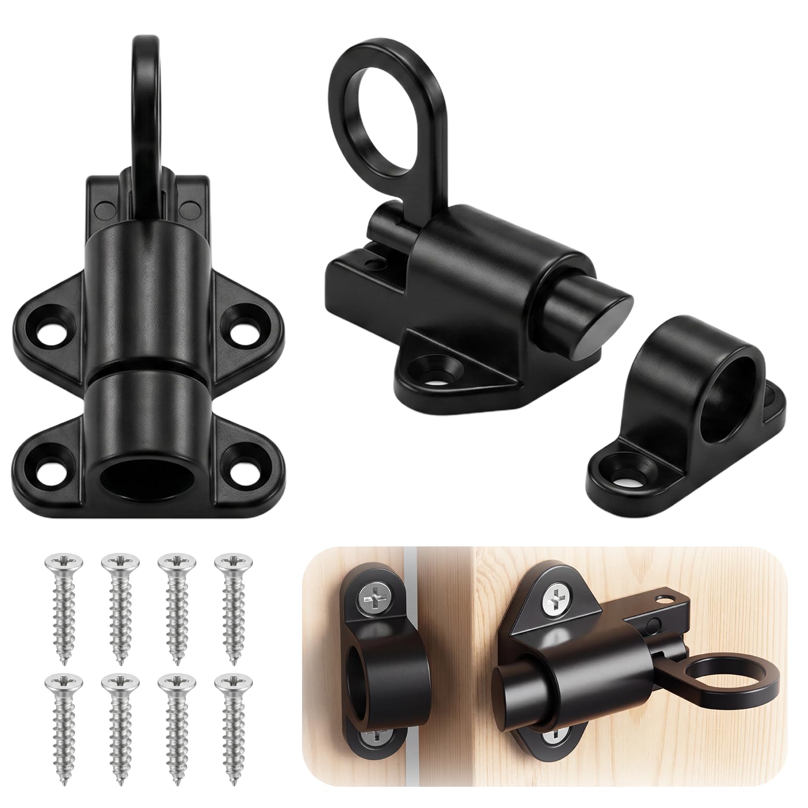 Door Bolt Spring Latch, 2 Pieces