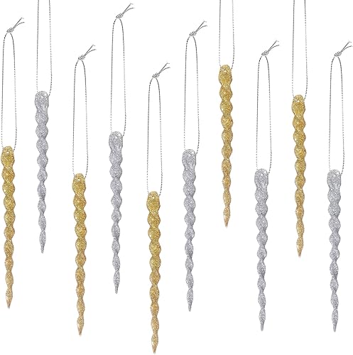 Vista 35 de 30 piezas de carámbanos de plástico retorcidos de plástico de carámbanos de Navidad, decoración colgante para árbol de Navidad, fiesta de Navidad