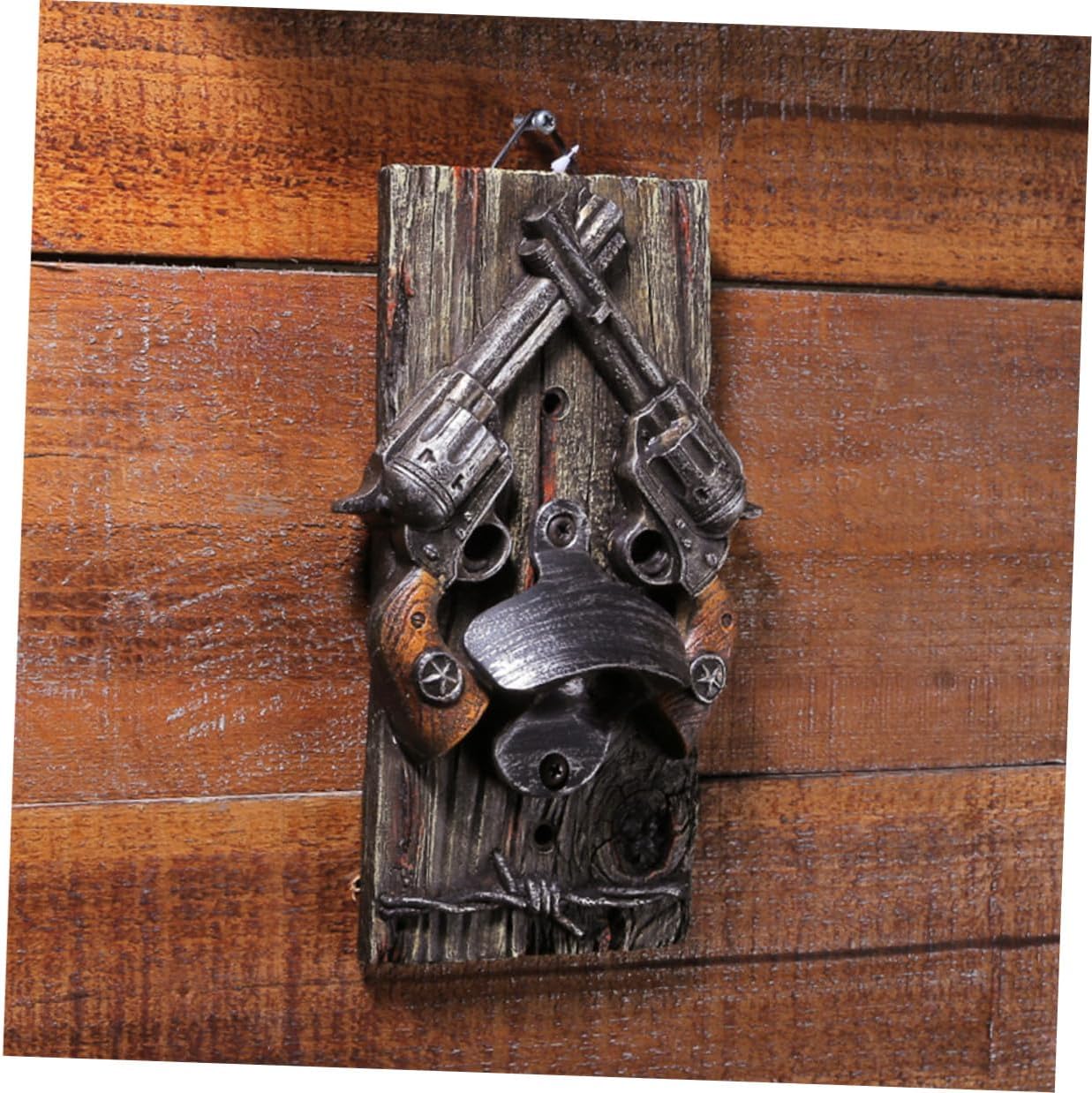 VALICLUD Creative Dual-barrel Resin Beer Bottle Opener Hanging Wall-mounted Funny Bar Accessory Retro Home Kitchen Decor