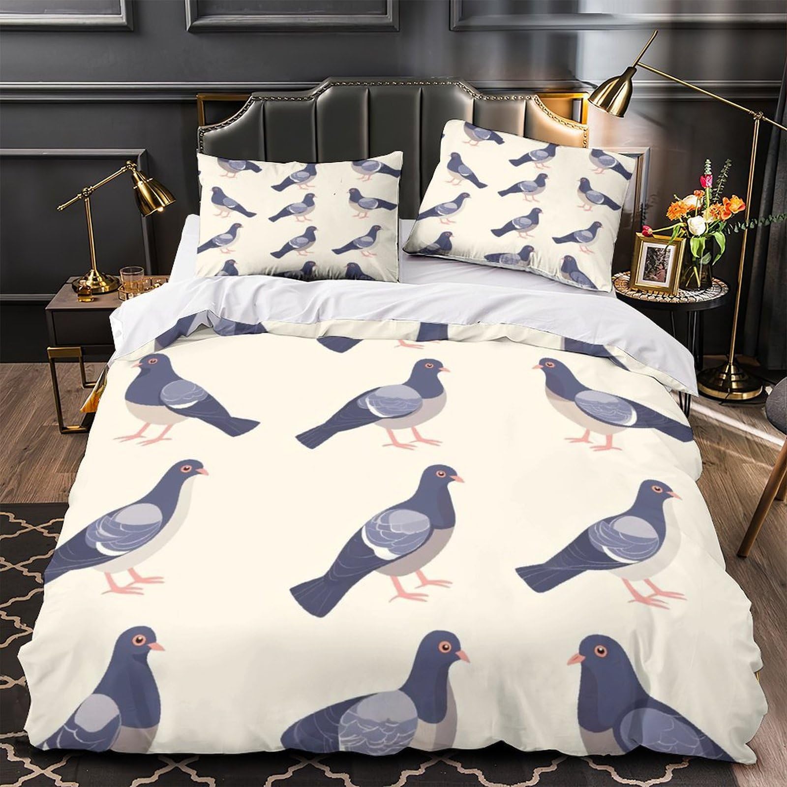 Housse de couette faisan 220x240 cm en microfibre imprimé animalier