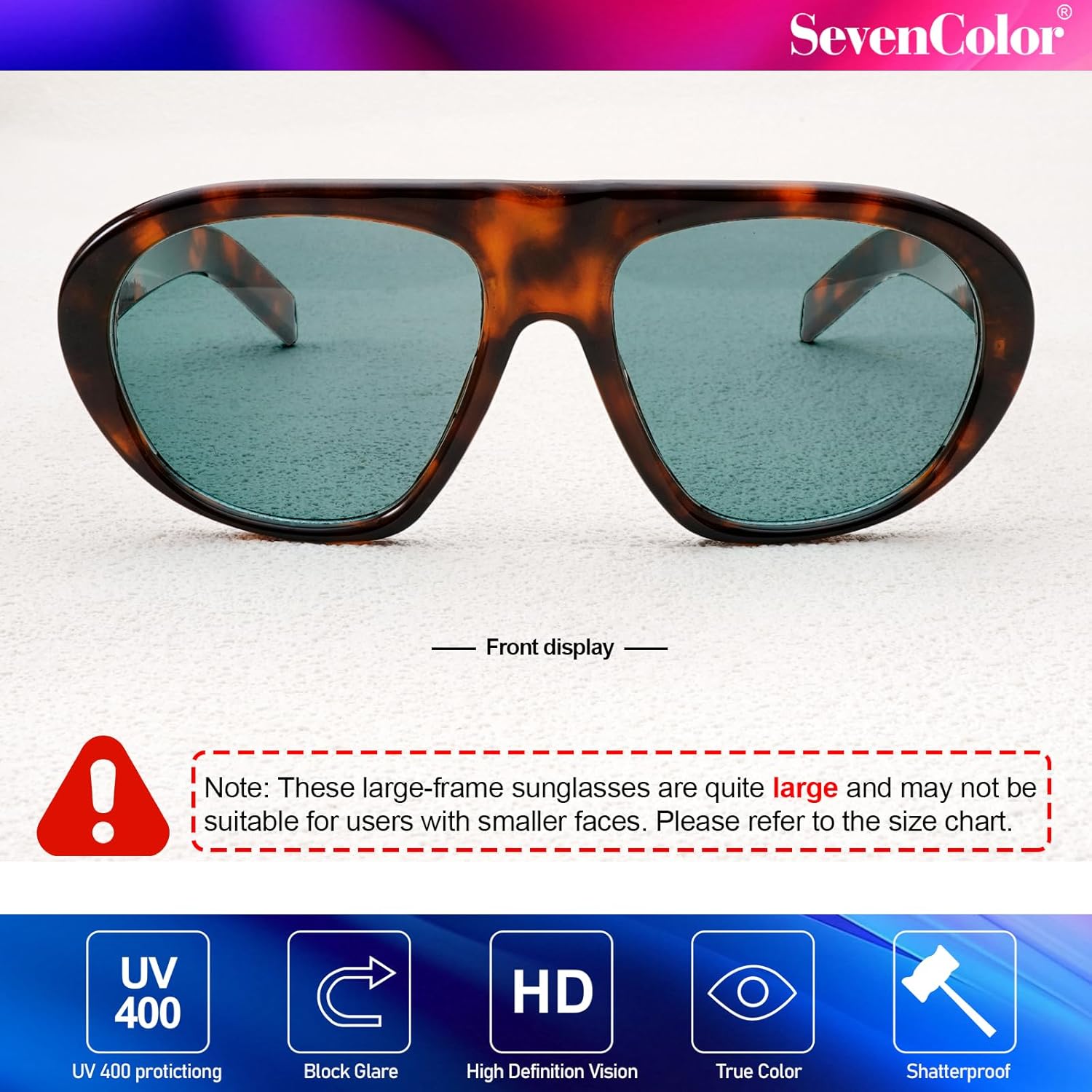 Trendy Oversized Aviator Sunglasses for Women Men Big Retro Round Sun Glasses 70s Vintage Shades - Image 3