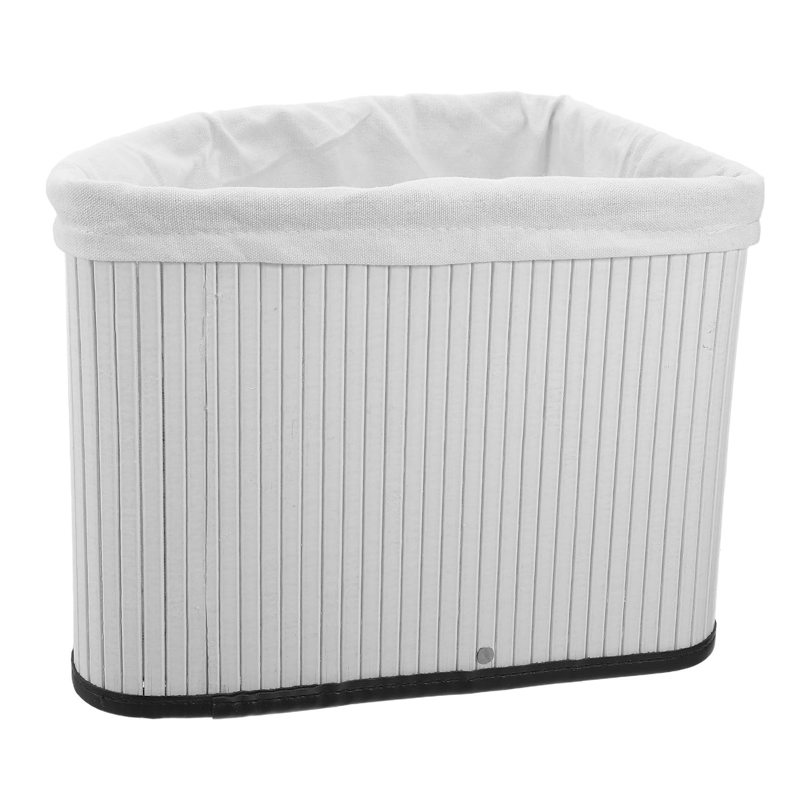 Cesta triangular Angoily de bambú y metal para organizar estantes de baño
