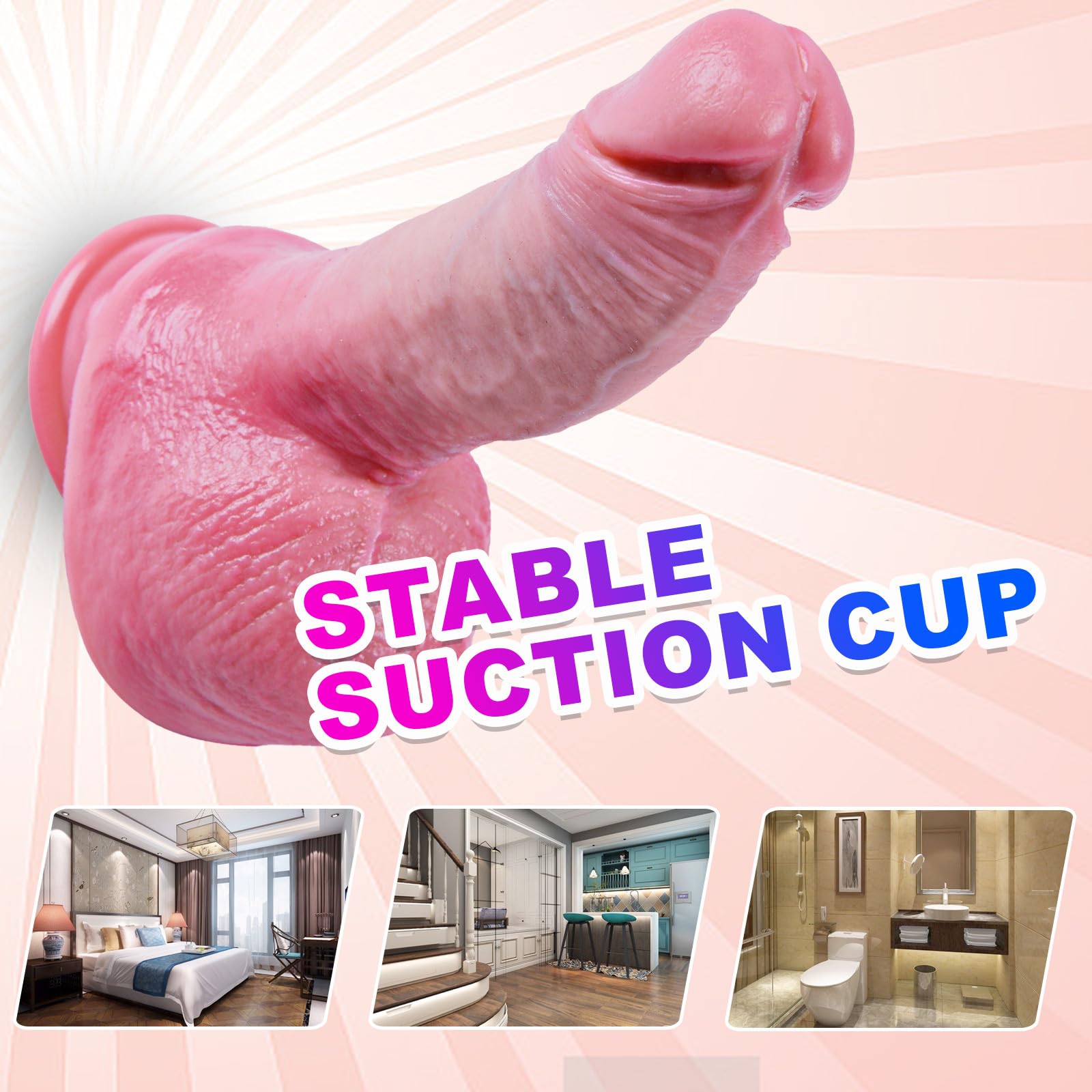 6 Inch Realistic Beginner Small Dildo with Strong Suction Cup, 5" Short Curved Shaft Thick Wide Penis Dildo with Big Balls, Soft Liquid Silicone Lifelike G-Spot Dildos for Women and Anal Prostate Play